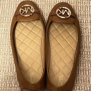 MICHAEL Michael Kors Lillie Leather Moccasin, Brown, Size 8